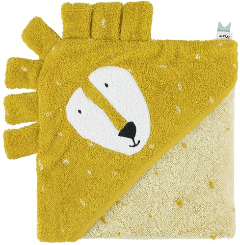 Trixie badcape biologisch katoen 75x75cm Mr. Lion babyhanddoek