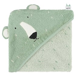 Trixie cape de bain coton bio 75x75cm Mr. Polar Bear serviette bébé