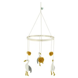 Trixie mobiel babykamer - gebreid wiegmobiel reiger groen