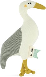 Trixie knijprammelaar baby speelgoed - gebreide reiger - biologisch katoen