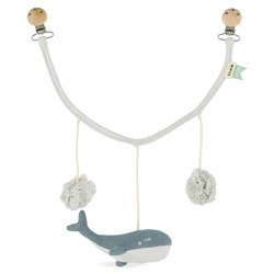Trixie wagenspanner baby speelgoed - walvis - biologisch katoen