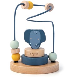 Trixie labyrinthe à perles en bois - jouet éducatif Mrs. Elephant bleu FSC