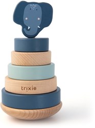 Trixie tour à empiler en bois - jouet éducatif Mrs. Elephant bleu FSC