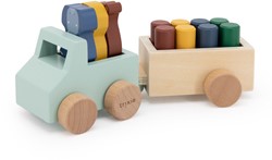 Trixie Houten dierenauto met aanhangwagen