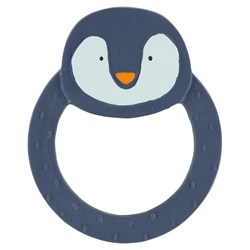 Trixie bijtring natuurlijk rubber baby speelgoed Mr. Penguin blauw