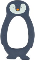 Trixie grijpspeeltje natuurlijk rubber baby bijtring Mr. Penguin blauw