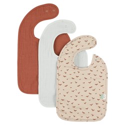 Trixie slabbetjes 3-pack Babbling Birds - biologisch katoen