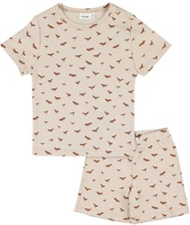 Trixie pyjama korte mouw biologisch katoen Babbling Birds 92-2j roze