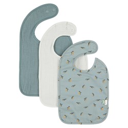 Trixie slabbetjes 3-pack katoen Peppy Penguins baby slabben