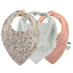 Trixie slabbetjes bandana 3-pack katoen Lovely Leaves baby
