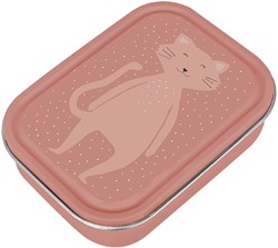 Trixie lunchbox groot - brooddoos voor kinderen Mrs. Cat roze RVS