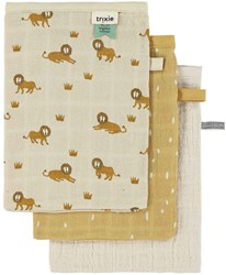 Trixie gants de toilette bébé jaune 3-pack - doux tetra mix Lively Lion
