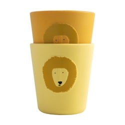 Trixie siliconen beker 2-pack - Mr. Lion - kindvriendelijke drinkbekers geel