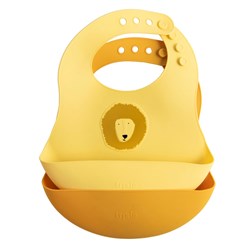 Trixie siliconen slab 2-pack Mr. Lion - baby slabbetjes met opvangbakje