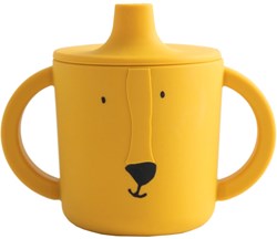 Trixie gobelet d'apprentissage silicone bébé jaune Mr. Lion anti-fuite