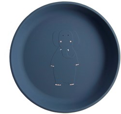 Trixie siliconen kinderbord - Mrs. Elephant - blauw - kinderservies - veilig en duurzaam