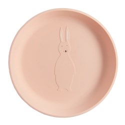Trixie siliconen bord - kinderservies Mrs. Rabbit roze babyvriendelijk