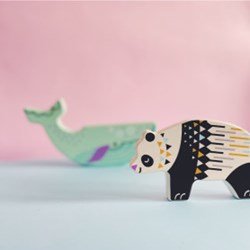Bajo figurine animal jouet - Ours panda - carton éducatif