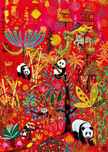 Magnolia legpuzzel Pandas - 1000 stukjes kleurrijk speelgoed