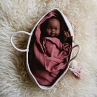 Paola Reina Gordi Poupée Bébé Fille Brune Foncée Pyjama - 34 cm-3