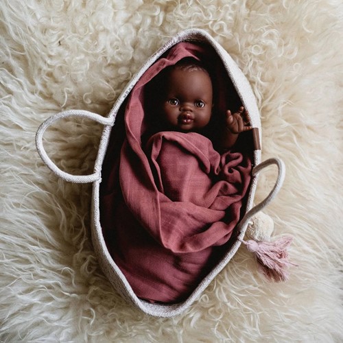 Paola Reina Gordi Poupée Bébé Fille Brune Foncée Pyjama - 34 cm-3