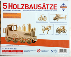 Pebaro coffret de construction véhicules en bois - kit créatif jouet