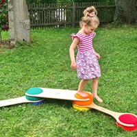 Pedalo jouet d'équilibre en bois Barre d'équilibre empilable multicolore-3