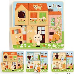 Djeco houten lagenpuzzel Chez Carot 