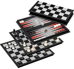 Philos jeu d'échecs dames backgammon set magnétique case 37 mm