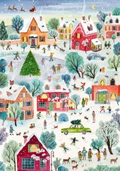 Pieces & Peace puzzel kerst Le Village Enchanté de Noël - 2000 stukjes