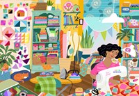 Pieces & Peace My Happy Place is in the Sewing Room -  Teile