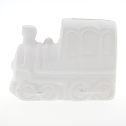 Pincello tirelire train céramique blanc 9 cm à peindre enfants