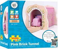 BigJigs houten tunnel roze - treinbaan accessoire voor kinderen-3