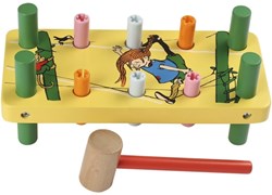 Kinderboeken Pippi Langkous hamerbank houten speelgoed bankje