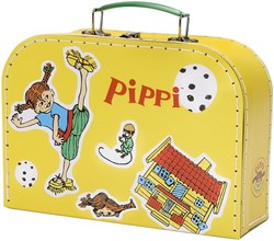 Kinderboeken Pippi Langkous koffer geel 25 cm speelgoedkoffer