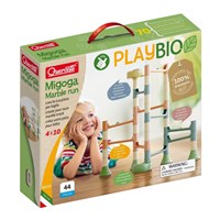 Quercetti circuit billes bio jouet - coffret de construction coloré 44 pièces