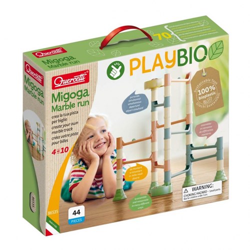 Quercetti circuit billes bio jouet - coffret de construction coloré 44 pièces