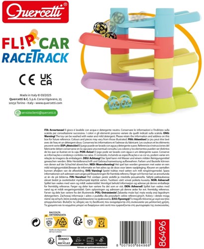 Quercetti circuit Flip-car Eco jouet piste multicolore 18m+-2