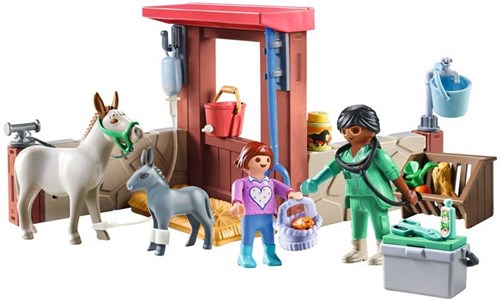 Playmobil boerderij dierenarts speelset met ezels - speelgoed dieren-2