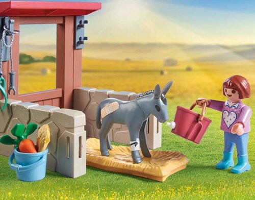 Playmobil boerderij dierenarts speelset met ezels - speelgoed dieren-3