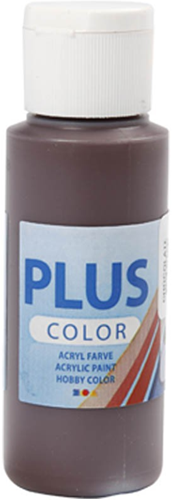 Plus Color acrylverf chocolade bruin 60ml - hobbyverf sneldrogend