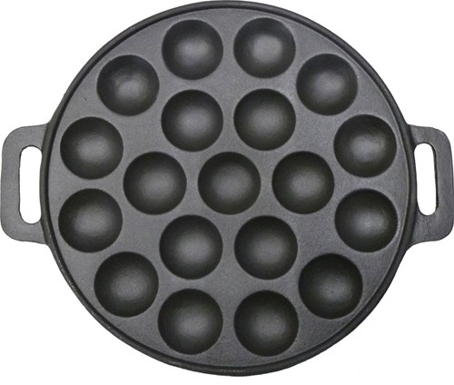 ARO houseware plaque à poffertjes fonte 19 pièces 24cm noir