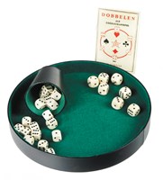 Pokerpiste dobbelsteenbak kunststof en stof groen vilt 26 cm-2
