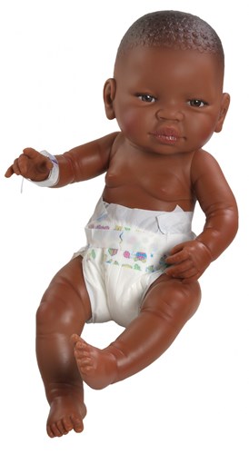 Paola Reina pop Bebitos donkere jongen 42cm met luier speelgoedpop