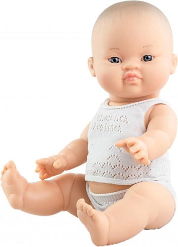 Paola Reina Gordi Poupée Bébé Garçon Yeux d'Amande - 34 cm