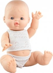 Paola Reina babypop Gordi jongen blank ondergoed 34 cm - vanillegeur