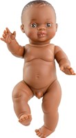 Paola Reina babypop Gordi jongen donker 34cm vinyl pop