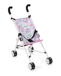 Bayer Chic 2000 poppenbuggy Roma bloemen roze - poppenwagen speelgoed