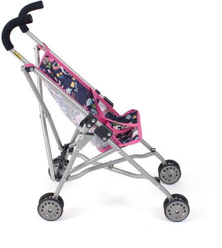 Bayer Chic 2000 poppenbuggy Roma eenhoorn donkerblauw roze buggy-3