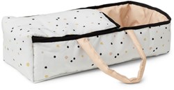 Skrallan couffin pour poupée porte-poupée jusqu'à 45 cm blanc à pois